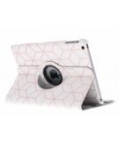 360° Draaibare Design Bookcase voor iPad Air - Cubes Rose Gold