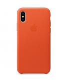 Apple Leather Backcover voor de iPhone X - Bright Orange