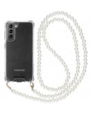 Backcover met koord - Parels voor de Samsung Galaxy S21 Plus - Transparant