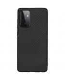 Carbon Softcase Backcover voor de Samsung Galaxy A72 - Zwart