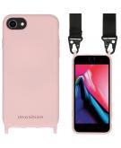 iMoshion Color Backcover met koord - Nylon Strap voor de iPhone SE (2022 / 2020) / 8 / 7 - Roze
