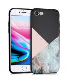 iMoshion Design hoesje voor de iPhone SE (2022 / 2020) / 8 / 7 - Marmer - Roze / Zwart