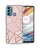 iMoshion Design hoesje voor de Motorola Moto G60 - Grafisch Koper - Roze / Goud