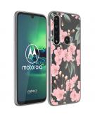 iMoshion Design hoesje voor de Motorola Moto G8 Power - Bloem - Roze / Groen