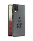 iMoshion Design hoesje voor de Samsung Galaxy A12 - Live Laugh Love - Zwart