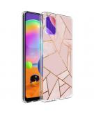 iMoshion Design hoesje voor de Samsung Galaxy A31 - Grafisch Koper - Roze / Goud