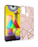 iMoshion Design hoesje voor de Samsung Galaxy M31 - Grafisch Koper - Roze / Goud