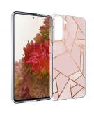 iMoshion Design hoesje voor de Samsung Galaxy S21 - Grafisch Koper - Roze / Goud