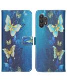 iMoshion Design Softcase Book Case voor de Samsung Galaxy A32 (5G) - Blue Butterfly