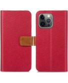 iMoshion Luxe Canvas Booktype iPhone 13 Pro Max - Rood