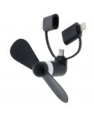 iMoshion Zwarte ventilator voor smartphones USB-C, Micro-USB & Lightning