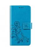 Klavertje Bloemen Booktype voor de Samsung Galaxy A31 - Turquoise