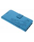 Klavertje Bloemen Booktype voor Huawei Y5 2 / Y6 2 Compact - Turquoise