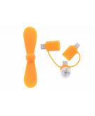 Oranje ventilator voor smartphones USB-C, Micro-USB & Lightning
