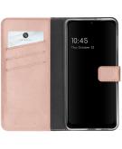 Selencia Echt Lederen Booktype voor de Samsung Galaxy A22 (5G) - Roze