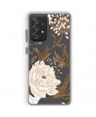 Selencia Fashion Extra Beschermende Backcover Galaxy A52(s) (5G/4G) - Golden Flowers