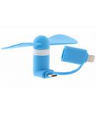 Smartphone ventilator Micro-USB / Lightning - Blauw