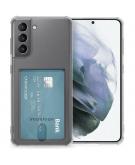 Softcase Backcover met pashouder voor de Samsung Galaxy S21 - Transparant